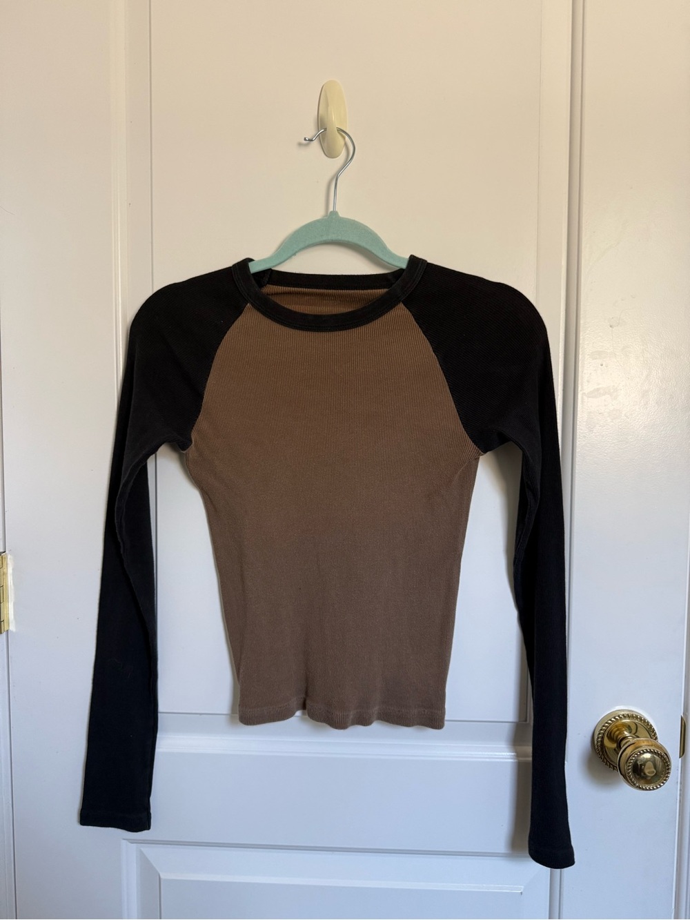 Brandy Melville Brown and Black Long Sleeve Top